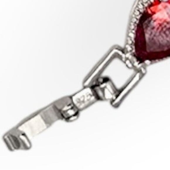 Fiery Orange Gemstone Bracelet Ankelet in Sterling Silver – 925 – Adjustable - Picture 6 of 11